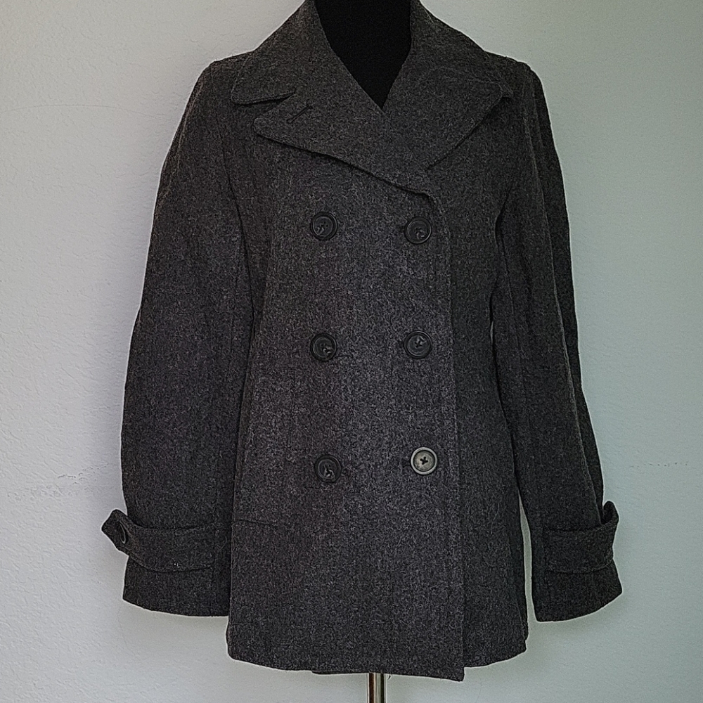 Women's Gray Peacoat